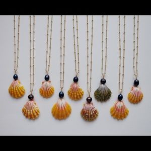 Pearl sunrise shell necklace